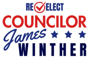 James Winther 2024 re-election banner